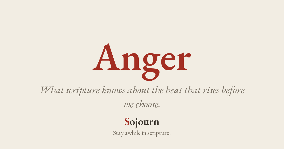 Anger, a Bible study from Sojourn