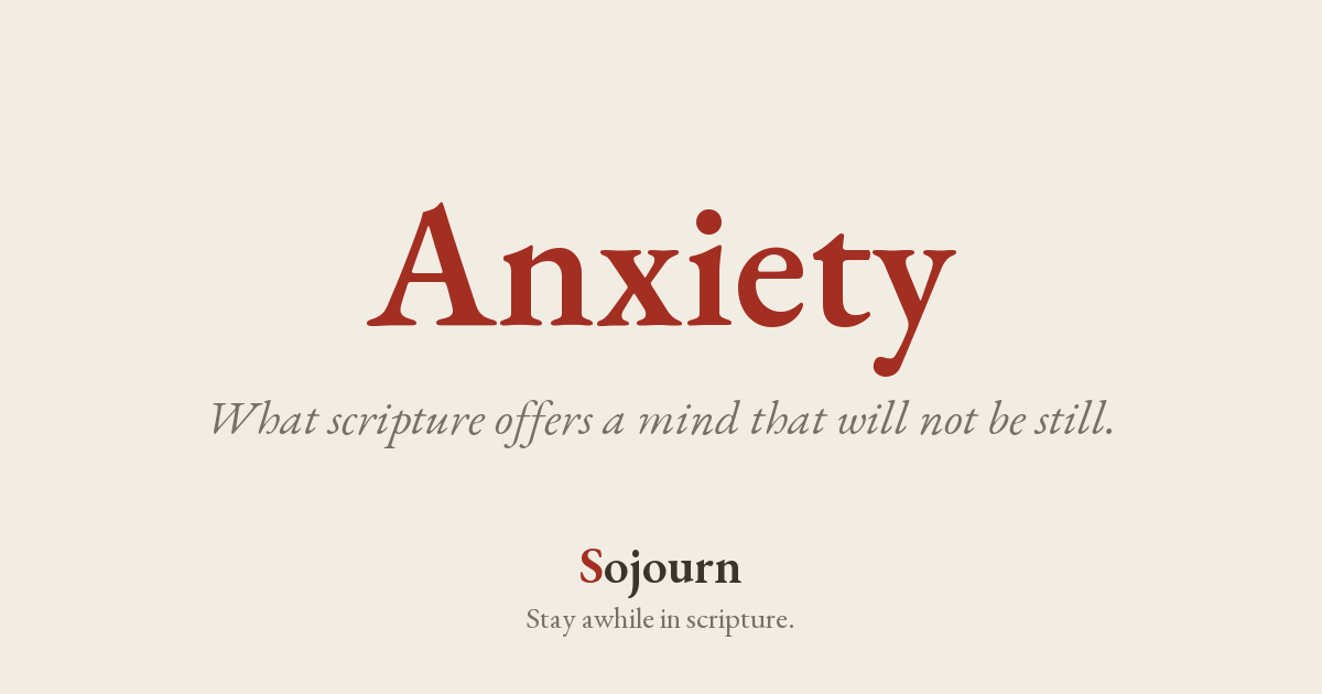 Anxiety, a Bible study from Sojourn