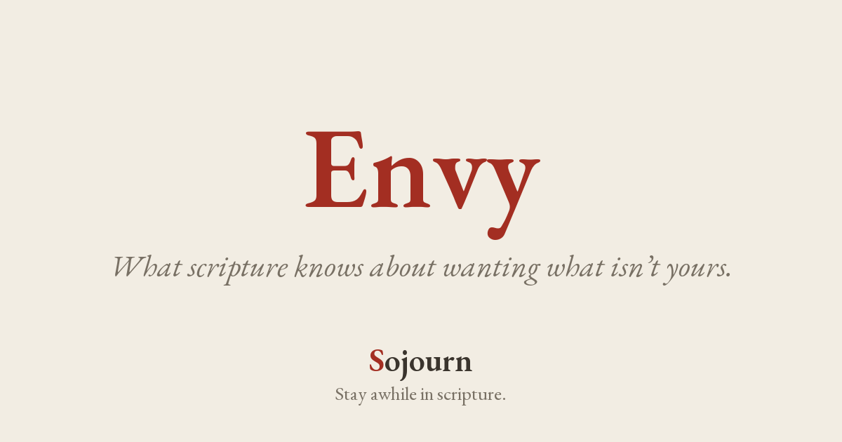 Envy, a Bible study from Sojourn