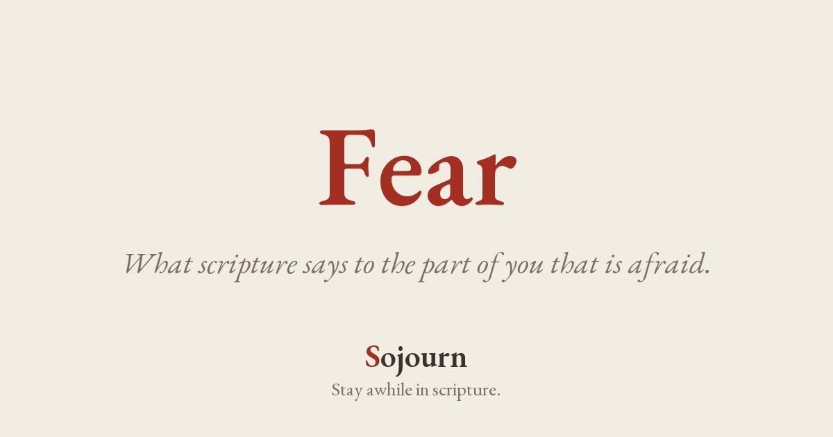 Fear, a Bible study from Sojourn