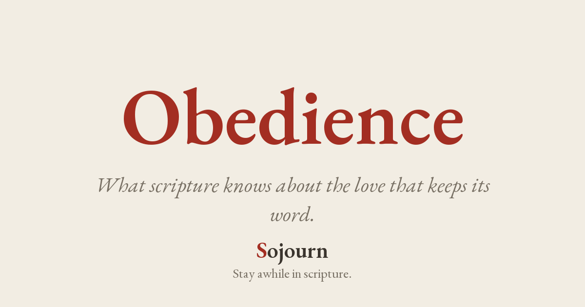Obedience, a Bible study from Sojourn